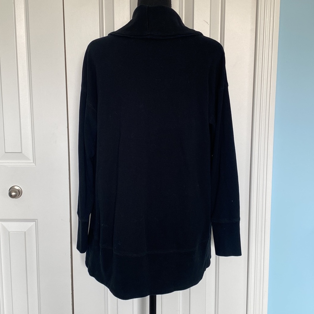 Lauren Active Ralph Lauren 100% Cotton Black Medium Long Sleeve Cardigan Sweater - Picture 3 of 6